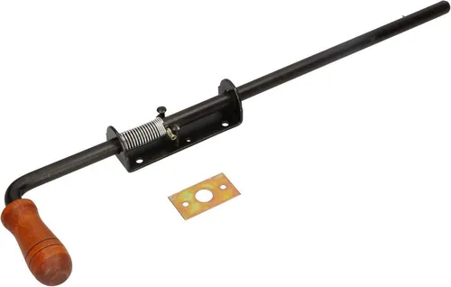 KOTARBAU® Federriegel 480 mm Bolzenriegel Türriegel Grendelriegel Schwarz Rostfrei Holzgriff Wetterfest Mit Federung Torriegel Schieber Türen Tore Uni