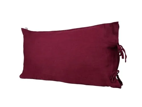 beties Leinen Kissenbezug ca. 40x60 cm 100% Leinen Stone-Washed Kopfkissenbezug mit Hotelverschluss (Merlot-rot)