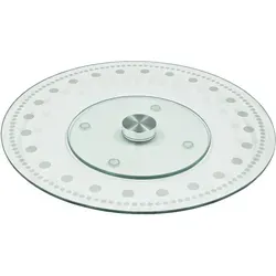 Servierplatte drehbar aus Glas 30 cm - Drehteller Kuchenplatte Servierteller Käseplatte