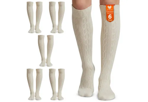 German Wear Trachtensocken GW250- 6xPaar AMZ (6er-Pack) 6er Pack Trachtenstrümpfe Lange Trachtensocken Strümpfe Socken 70cm