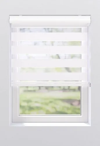 Doppelrollo Greta, my home, Lichtschutz ohne Bohren - Rollos, freihängend mit praktischen Klemmträgern für eine einfache Montage ohne Bohren, ideal für Fenster und Türen, lichtdurchlässiger Stoff für angenehmes Licht