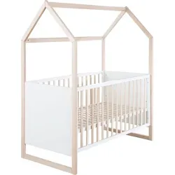 roba Hausbett 70x140 cm - Umbaubar zum Kinder- & Juniorbett - Betten: Modernes Hausbett aus massivem Buchenholz mit 3-fach höhenverstellbarer Liegefläche, umbaubar und ideal für Kinder von 0 bis 7 Jahren.