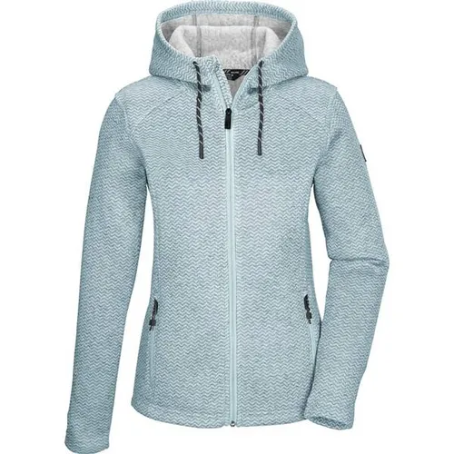 killtec KOW 5 WMN Knitted Fleece Jacket - Hell Eisblau (00525) 38 - Funktionsjacke für Damen mit verstellbarer Kapuze, ideal als Midlayer oder Übergangsjacke. Hochwertiges Comfort-Stretch-Material sorgt für besten Tragekomfort und Bewegungsfreiheit.