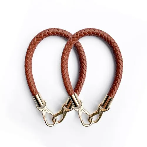 Zzcy 2 Stück 40cm Taschenbügel Handtasche Riemen Ersatz Griff Schultergurte Lederriemen Handtaschen Ersatzgriff Diy Taschenzubehör Taschengurt Schultergurt Mit kleinem Schlüsselanhänger(Braun)