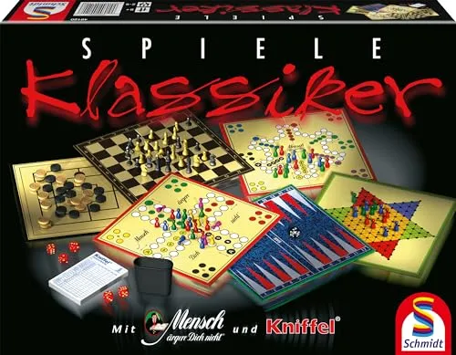 Schmidt Spiele 49120 Spiele Klassiker - Vielfältige Spielesammlung für 2 bis 6 Spieler, ideal für gemütliche Spieleabende