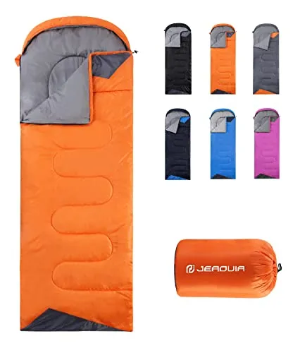 Schlafsäcke für Erwachsene, Rucksackreisen, leicht, wasserdicht, für kaltes Wetter, Schlafsack für warmes Camping, Wandern, Outdoor, Reisen, Jagd, mit Kompressionsbeutel (Orange)