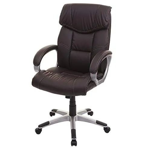 Mendler Bürostuhl HWC-A71 - Chefsessel Drehstuhl in Coffee-braun - Bürostuhl mit stufenloser Höhenverstellung und individuell einstellbarer Wippmechanik für optimalen Sitzkomfort, ideal für lange Arbeitstage.