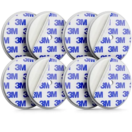 deleyCON 4 Stück Magnetbefestigung für Rauchmelder Magnethalter Feuermelder Selbstklebende Magnethalterung Klebefläche und Bohrloch 65 mm Durchmesser