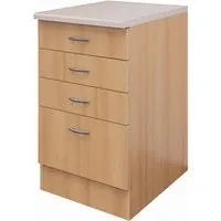 Flex Well Auszugunterschrank Nano 50 x 60 x 85 cm - Küchenschrank in Buche matt, platzsparend und ideal für die optimale Nutzung kleiner Küchenräume.