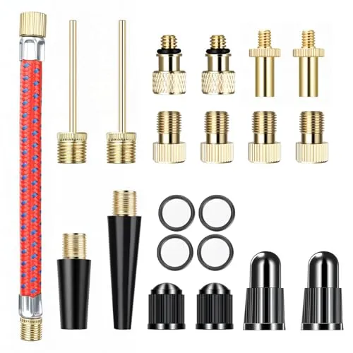 Aruicheng 21 Stück Fahrradventil Adapter Französisches Ventil Adapter AV DV SV Französisch Fahrrad Ventile Presta Ventiladapter Autoventil Bike Pump Adaptor Set für Luftpumpe Fahrradpumpe