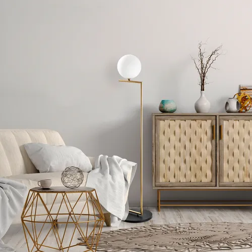 Opviq Luminar Stehlampe Gold 140 cm - Elegante Stehlampe mit Metallkörper für stilvolle Beleuchtung. Mit 140 cm Höhe und goldener Farbe setzt sie glamouröse Akzente in jedem Raum. Ideal für gemütliche Abende und einladende Atmosphären.