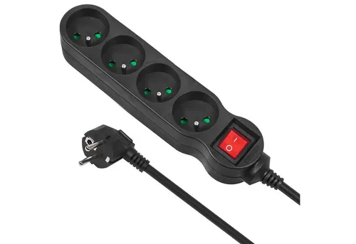 Maclean MCE180/MCE181/MCE182 Steckdosenleiste 4-fach (Kabellänge 3 m), Steckdosenleiste 4-Steckdosen-Verlängerungskabel mit Schalter