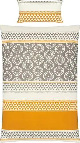 Erwin Müller Wendebettwäsche Feinbiber Streifen Curry-grau 40x80 cm / 135x200 cm - Bettwäsche-Set aus Feinbiber mit hohem Kuschelfaktor, temperaturausgleichend und pflegeleicht. Wendeeffekte und praktische Reißverschlussöffnung bieten Komfort und stilvolle Gestaltung.