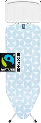 Brabantia XL-Dampfbügelbrett C - Höhenverstellbar, für Links- und Rechtshänder - Bügelbrett mit großer 124 x 45 cm Fläche, ideal für häufiges Bügeln. Höhenverstellbar und mit Metallablage für Dampfbügeleisen, inklusive Kindersicherung und 10 Jahre Garantie.