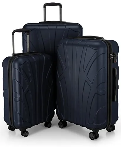 suitline 3er Koffer-Set Trolley-Set - Koffer-Set aus 100% ABS mit TSA-Zahlenschloss für mehr Sicherheit. Ideal für Kurztrips oder Familienreisen, inklusive handgepäckgeeignetem Koffer (55 cm) und zwei weiteren Größen.