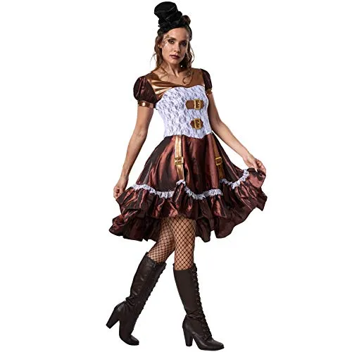 tectake® Frauenkostüm Steampunk Lady - Kostüme für Karneval und Mottopartys, elegantes Steampunk Design mit viktorianischer Eleganz und futuristischem Flair.