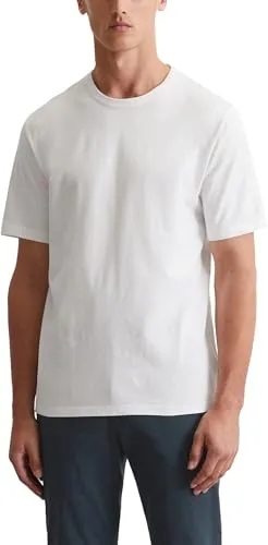 Marc O'Polo Herren T-Shirt aus Bio-Baumwolle, Weiß, M von Marc O'Polo