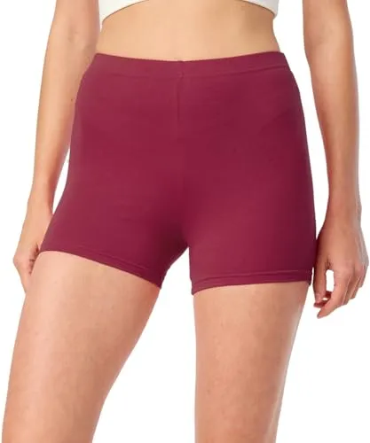 Merry Style Damen Shorts Radlerhose Unterhose Hotpants Kurze Hose Boxershorts aus Baumwolle MS10-392 (Weinrot, S)