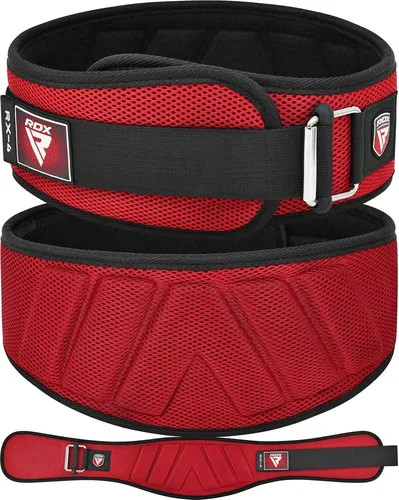 RDX Sports RX4 Gewichthebergürtel rot Large - Der RDX RX4 Gewichthebergürtel in Rot bietet optimale Unterstützung beim Training. Strapazierfähiges Material für hohe Belastungen und maximalen Komfort.