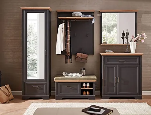 Flur Garderoben-Set Florenz - Elegantes Komplettprogramm - Garderoben Komplettprogramme in 2 Farben erhältlich. Mit Softclose, Selbsteinzug und zeitlosem Design bietet dieses Set viel Stauraum und Funktionalität für Ihren Flur.