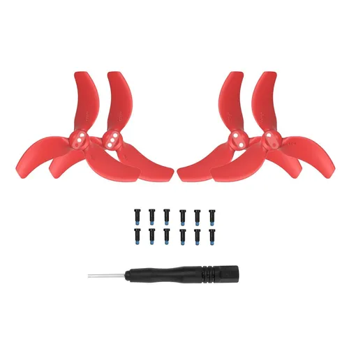 Für DJI Avata 2 Drohne 2x Sunnylife Farbenfrohe 3-Blatt Ersatz Propeller Rot