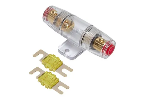 tomzz Audio Kfz-Sicherungshalter Mini ANL Sicherungshalter transparent für Kabel bis 25qmm + 2 x 100A S