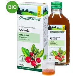Schoenenberger Naturtrüber Fruchtsaft Acerola - Bio-Acerola-Saft, reich an Vitamin C, ideal für Allergiker gegen Zitrusfrüchte und zur Unterstützung des Immunsystems. Perfekt gegen Müdigkeit!