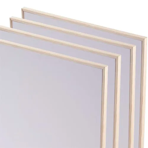 ARTIKUM 4X bespannter Malkarton 30x40 cm mit Schattenfugenrahmen - Malkarton für kreative Köpfe: 4 malfertige Canvas Panels aus 280g/m² Baumwolle, ideal für alle Maltechniken und perfekt für Kinder und Anfänger.