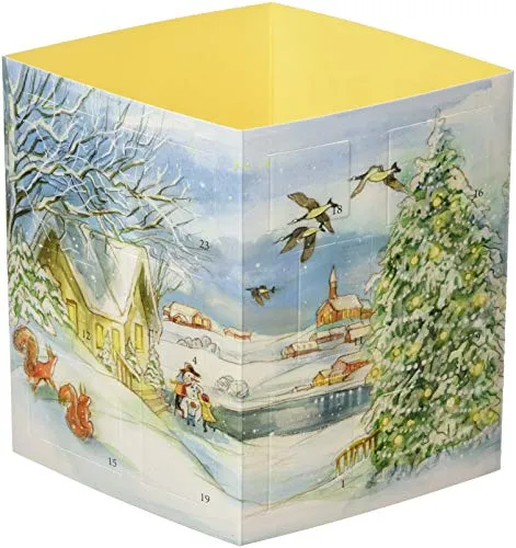 Winterzauber Windlicht-Adventskalender mit 24 Türchen - Dekorativer Adventskalender für Erwachsene, zaubert stimmungsvolles Licht und Freude in die Vorweihnachtszeit.