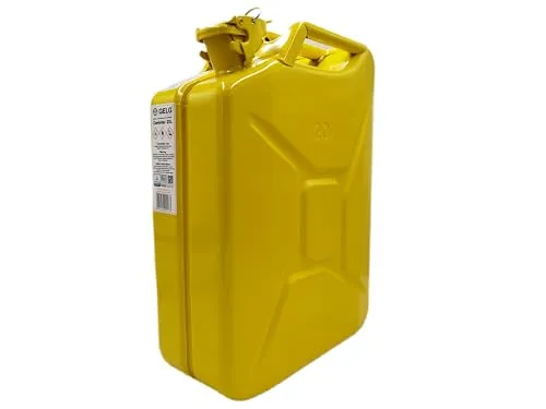 GELG Benzinkanister Kraftstoffkanister Metall 20 Liter Kanister für Benzin und Diesel GELB ral 1023