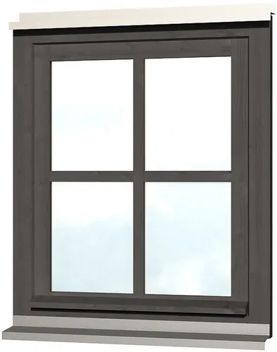 SKANHOLZ Einzelfenster grau (schiefergrau) 69 x 82 cm - Einzelfenster für Carports mit Dreh-Kipp-Funktion und Echtverglasung aus nordischer Fichte, ideal für langlebige und stilvolle Außenanbauten.
