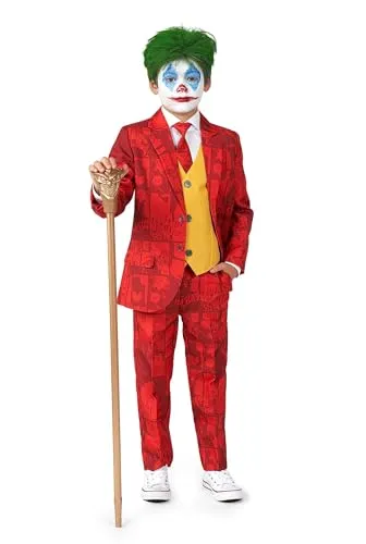 Suitmeister Jungenkostüm - The Joker 2019 - Tailliert Halloween Party Kostüme - Suit - Rot, Grün, Gelb