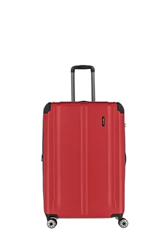 Travelite City 4-Rollen-Trolley 77 cm - rot - Koffer mit 113 Litern Volumen und Dehnfalte für zusätzliches Gepäck, ideal für lange Reisen. Robustes Design und TSA-Zahlenschloss für sicheren Transport.
