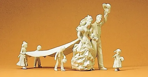 Preiser 45180 Hochzeitspaar, Kinder – Unbemalte Figuren