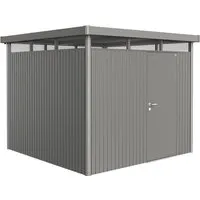 Biohort Gerätehaus HighLine H4 - Quarzgrau, 275x222x275 cm - Gartenhäuser mit 3-fach-Verriegelung für optimale Sicherheit und langlebiger Qualität. Wartungsfrei und robust, ideal für jeden Garten.