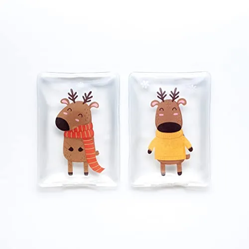 schöne Handwärmer I Wiederverwendbare Taschenwärmer I tolle Muster I Verschiedene Designs (2er Set Rentier)