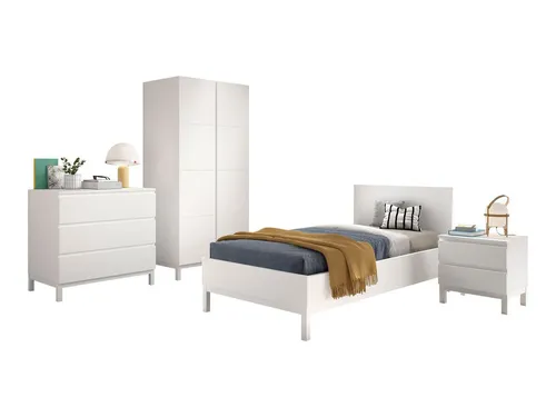 Produktbild aufm Kessel Jugendzimmer-Set Keely – 4-teiliges Möbelset in Weiß
