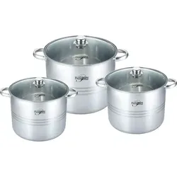 Elegantes Kochtopfset 6-teilig aus 18/10 Edelstahl