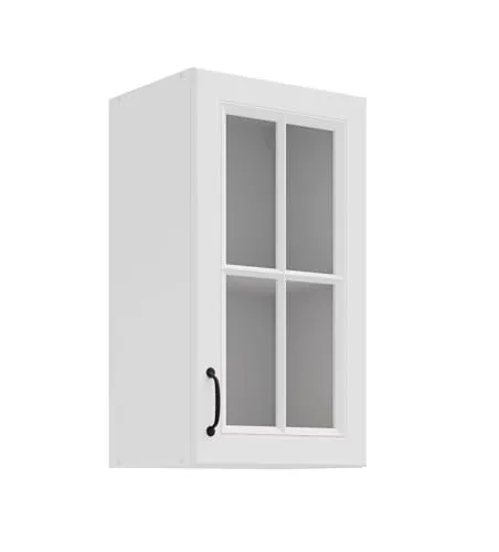 Glashängeschrank 40 cm Stilo Weiß - Einbauküchen-Komponenten mit eleganter MDF-Front und praktischem Stauraum durch 1 Einlegeboden, ideal für Ihre Landhausküche.