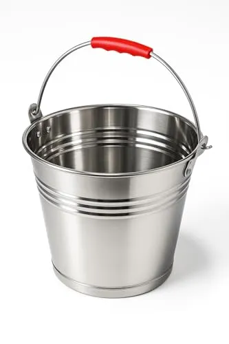 Edelstahleimer Lebensmitteleimer Kücheneimer mit Kunstoffgriff Veschiedene Größen 5L 7L 10L 12L 16L Eimer Edelstahl Wassereimer Rostfrei Industrieeimer (5L)