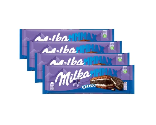 MILKA Schokolade Oreo Keks 300g 4er Pack - Leckere Milchschokolade mit knusprigen Oreo Keksen, ideal für den süßen Snack zwischendurch. Genießen Sie den einzigartigen Geschmack in praktischer 4er Packung.