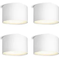 SSC-LUXon 4er Set PIATO Aufbaustrahler weiß LED - Moderne Deckenlampe mit warmweißem Licht - Deckenspots mit flachem Design für eine nahtlose Integration in jede Umgebung. Ideal für gemütliches Licht im Wohnbereich oder Büro.