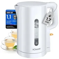 Bomann Wasserkocher 1,7L | BPA-frei | 2200W | Einhandbedienung
