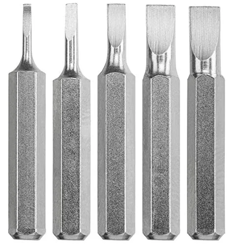KWB Bit-Set 28-mm Schlitz Slot 1.0, 1.5, 2.0, 44684 mm Micro-Bit für Fein-Mechanik (Schaft 4-mm, Tq 60 Stahl, mit Haltestreifen, für Mikro-Bit-Halter)