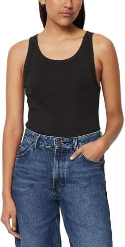 MARC O'POLO Damen Trägershirt Cami Shirt, Schwarz, XXS EU - Unterhemden & BH-Hemden für Damen, aus 96% nachhaltiger Baumwolle, ideal für jeden Anlass – bequem und stilvoll.