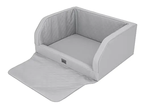 DOGGY Hundeautositz, Hundebox, Hundebett, Transportboxen, Rückbank, Hundedecke, Kofferraum, für große und mittelgroße Hunde, Asche Kunstleder, (92x70x39 cm)
