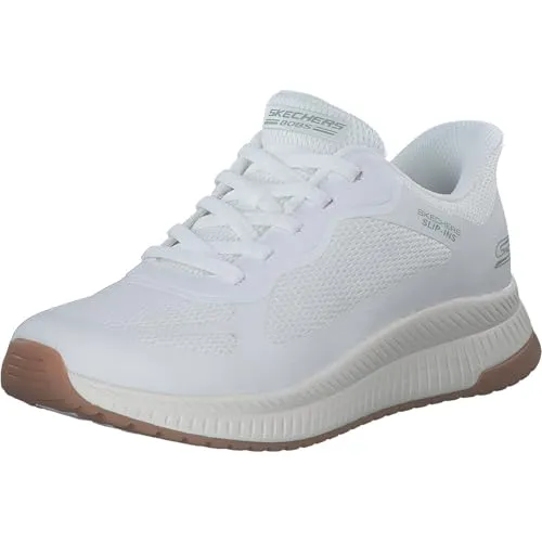 SKECHERS BOBS SQUAD 4 Slip-On Sneaker für Damen - Sportliche Slip-On Sneaker aus Lederimitat mit Skechers Hands Free Slip-ins und Memory Foam für optimalen Tragekomfort. Ideal für Freizeit und Alltag.
