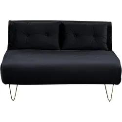 Schlafsofa 2-Sitzer VESTFOLD Samtstoff Schwarz in gold von Beliani