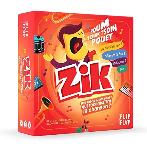 Blackrock Games ZIK – Neue Edition – Gesellschaftsspiel – ab 10 Jahren – Songs summen – Spaß garantiert – ideal in Gruppen – Gesellschaftsspiel Freunde und Familie – Musik-Quiz Original – Lied