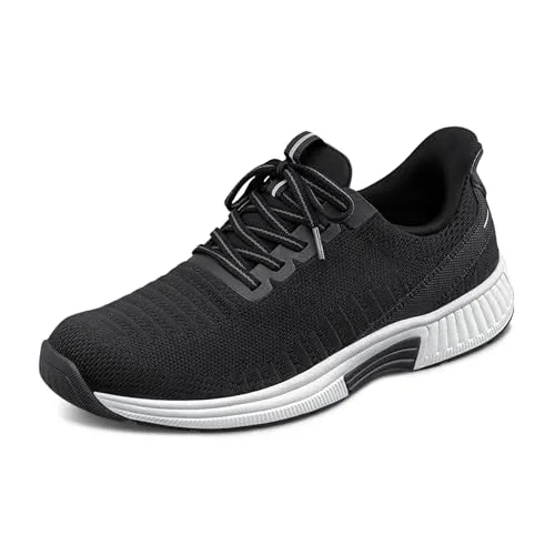 Orthofeet Hands-Free Damen Slip-in Sneaker Schwarz Kita, Größe 41 - Leichte Damen Sneaker mit dehnbarem Strick-Obermaterial. Das innovative Dämpfungssystem sorgt für hohen Tragekomfort und Stabilität. Ideal für den täglichen Einsatz und entlastet die Gelenke.